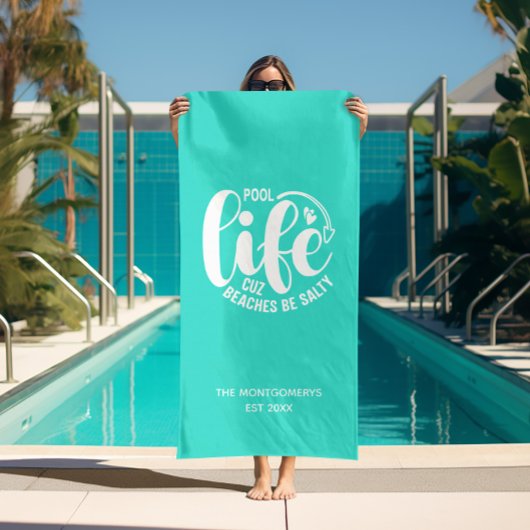 Pool Life Türkis Strandtuch