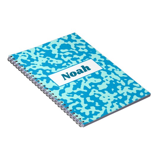 Pool Light Blue Camouflage Name Notizblock (Rechte Seite)