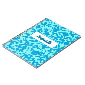 Pool Light Blue Camouflage Name Notizblock (Linke Seite)
