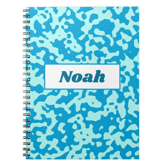 Pool Light Blue Camouflage Name Notizblock (Vorderseite)