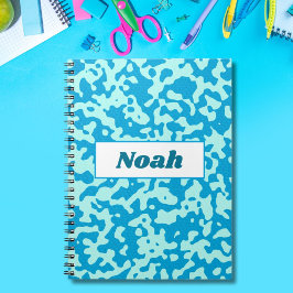Pool Light Blue Camouflage Name Notizblock
