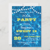 Pool Lights Citrus Lemon Sweet 16 Geburtstag Einladung (Vorderseite)