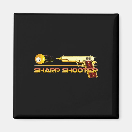 Pool Ll Sharp Shooter Billiards Gelb Magnet (Vorne)