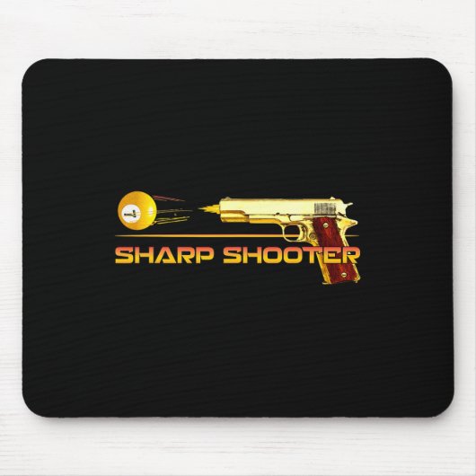 Pool Ll Sharp Shooter Billiards Gelb Mousepad (Vorne)