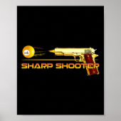 Pool Ll Sharp Shooter Billiards Gelb Poster (Vorne)