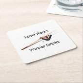 Pool Loser Racks Gewinner Drinks Rechteckiger Pappuntersetzer (angewinkelt)