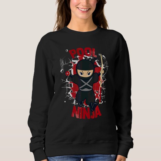 Pool Ninja Pool Snooker Bälle Spieler Billard Sweatshirt (Vorderseite)
