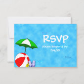 Pool- oder Beach-Party 3.5x5 RSVP-Karte Einladung (Vorderseite)
