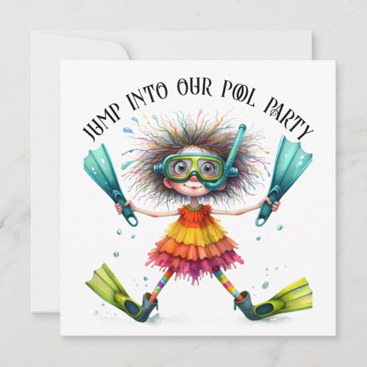 POOL oder Beach PARTY Einladung (Vorderseite)