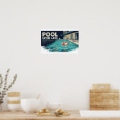 Pool Open Late Retro Motel NIGHTSHIFT 90 Poster (Küche)