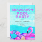 Pool Party Abschluss Einladung (Vorderseite)