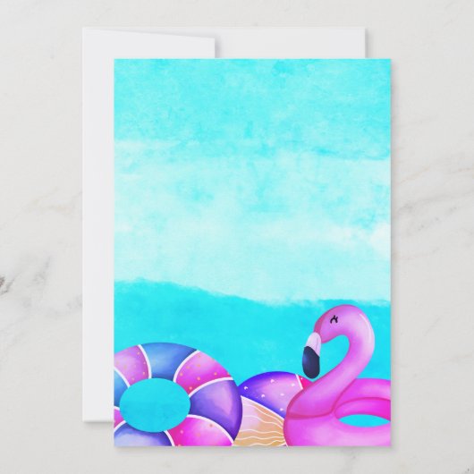 Pool Party Abschluss Einladung (Rückseite)