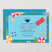 Pool Party Abschluss Einladung (Vorne/Hinten)