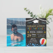 Pool Party Abschluss Einladung (Stehend Vorderseite)