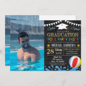 Pool Party Abschluss Einladung (Vorne/Hinten)