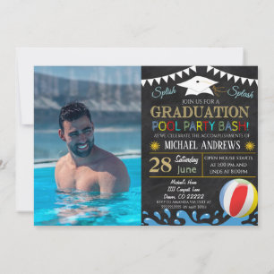 Pool Party Abschluss Einladung