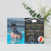 Pool Party Abschluss Einladung (Stehend Vorderseite)