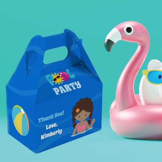 Pool Party Afrikanischer Geburtstagskind Geschenkschachtel