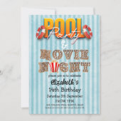 Pool Party and Movie Night  Einladung (Vorderseite)