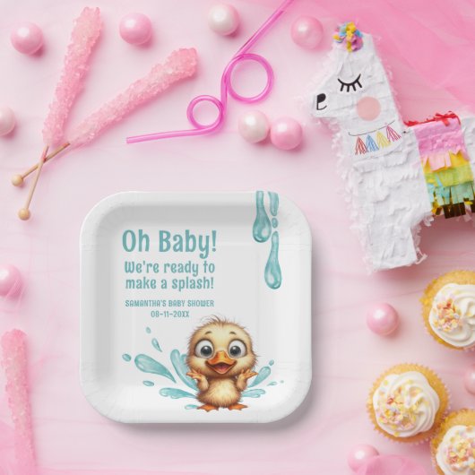 Pool Party Babydusche Pappteller (Party)