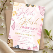 Pool Party Babydusche Rosa Splish Splash Bash Einladung