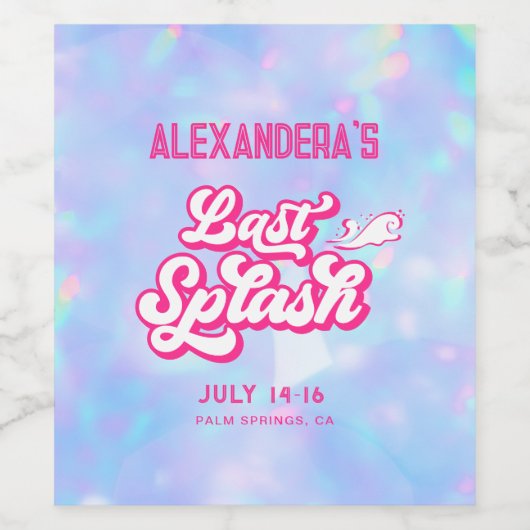 Pool Party Bachelorette Weinetikett (Einzelnes Label)