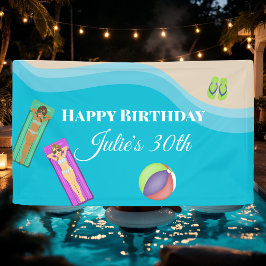 Pool Party Banner für 30. Geburtstag