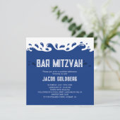 Pool Party Bar Mizwa Einladung (Stehend Vorderseite)