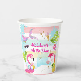 Pool Party Bash Einhorn Meerjungfrau Flamingo Gebu Pappbecher