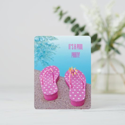 Pool Party Bash Einladung (Stehend Vorderseite)