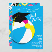 Pool Party Beach Ball Graduation Party Einladung (Vorne/Hinten)