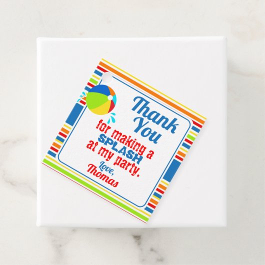 Pool Party Beach Ball Splash Geschenkanhänger (Beispiel)