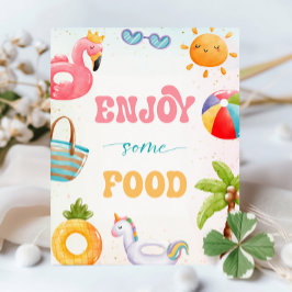 Pool Party, Beach Birthday Party Genießen Sie etwa Sockelschild