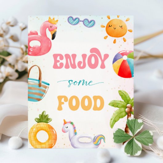 Pool Party, Beach Birthday Party Genießen Sie etwa Sockelschild