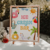 Pool Party, Beach Birthday Party Ice Creme Bar Sockelschild