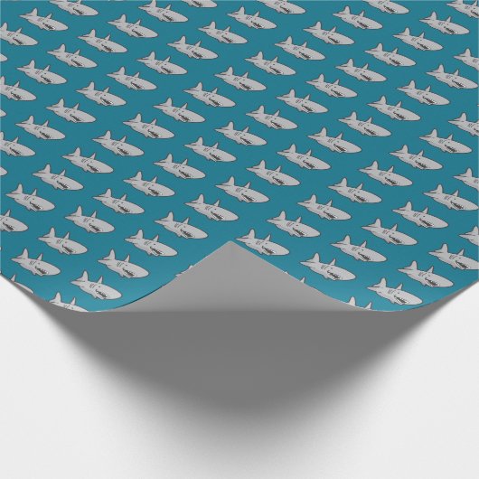 Pool Party Beach Birthday Shark Geschenkpapier (Ecke)