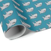 Pool Party Beach Birthday Shark Geschenkpapier (Rolleneckpunkt)