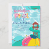 Pool Party Beach Graduation Party Einladung (Vorderseite)