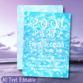 Pool Party Beach Party Sommer Party modern cool Einladung