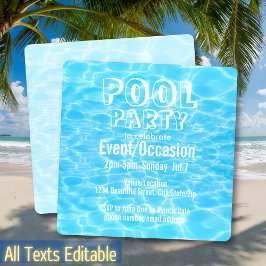 Pool Party Beach Party Sommer Party modern Einladung