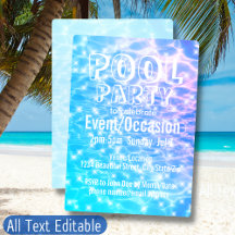 Pool Party Beach Party Sommer Party Moderner Chic