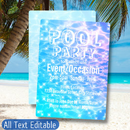 Pool Party Beach Party Sommer Party Moderner Chic Einladung