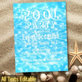 Pool Party Beach Party Sommer Party Wasserreifen Einladungspostkarte