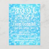 Pool Party Beach Party Sommer Party Wasserreifen Einladungspostkarte (Vorderseite)