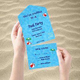 Pool Party Beach Toys Editable All in One Invite All In One Einladung