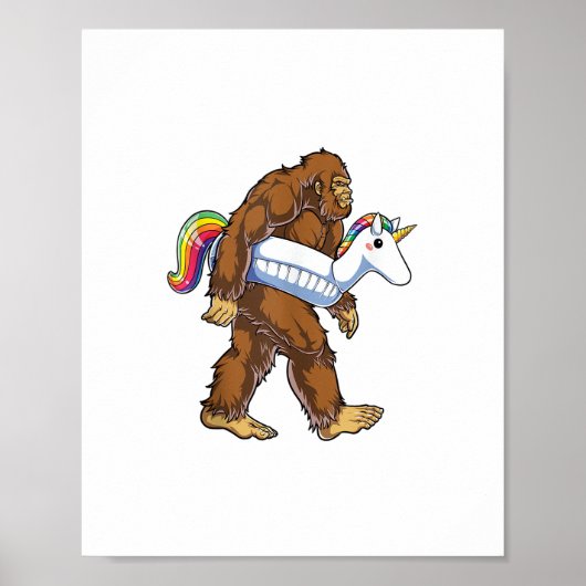 Pool Party Bigfoot Einhorn Float Funny Sasquatch R Poster (Vorne)