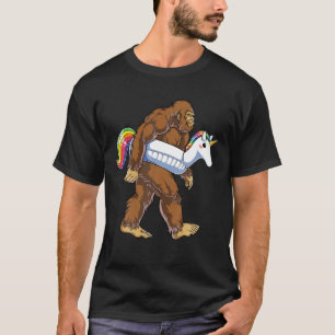 Pool Party Bigfoot Einhorn Float Funny Sasquatch R T-Shirt