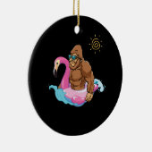 Pool Party Bigfoot Flamingo Sasquatch Pink Float Keramik Ornament (Rechts)
