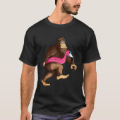 Pool Party Bigfoot Pink Float Flamingo Sasquatch B T-Shirt (Vorderseite)