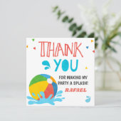 Pool Party Birthday Boy Girl Einladung (Stehend Vorderseite)